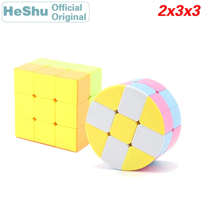 HeShu Square Cylinder 2x3x3 Magic Cube Neo Speed Twisty Puzzle Brain Teasers Challenging Educational Toys For Children qiyi color mirror 2x2x2 magic cube speed puzzle games cast coated neo cube toys for children cubo magico neo cube highlight