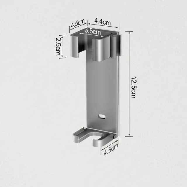 Portautensili per capelli da bagno Spazio Porta piastra in alluminio Porta rastrelliera senza punzonatura Porta bigodino per capelli Costruisci nella fessura per la gestione dei cavi 4