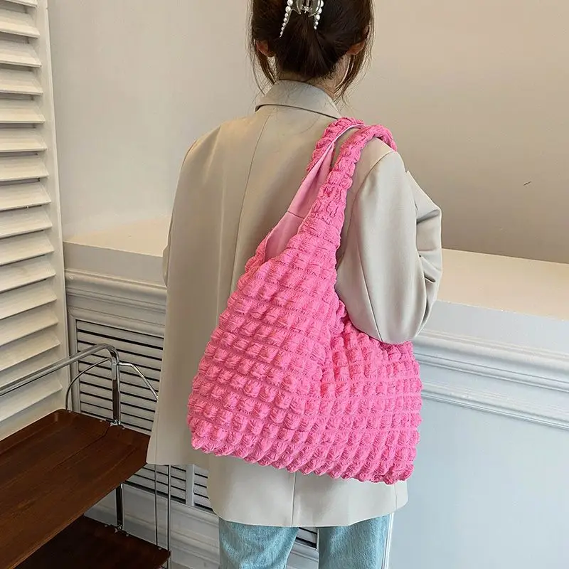 Space Cotton Puffer Bag - Pink