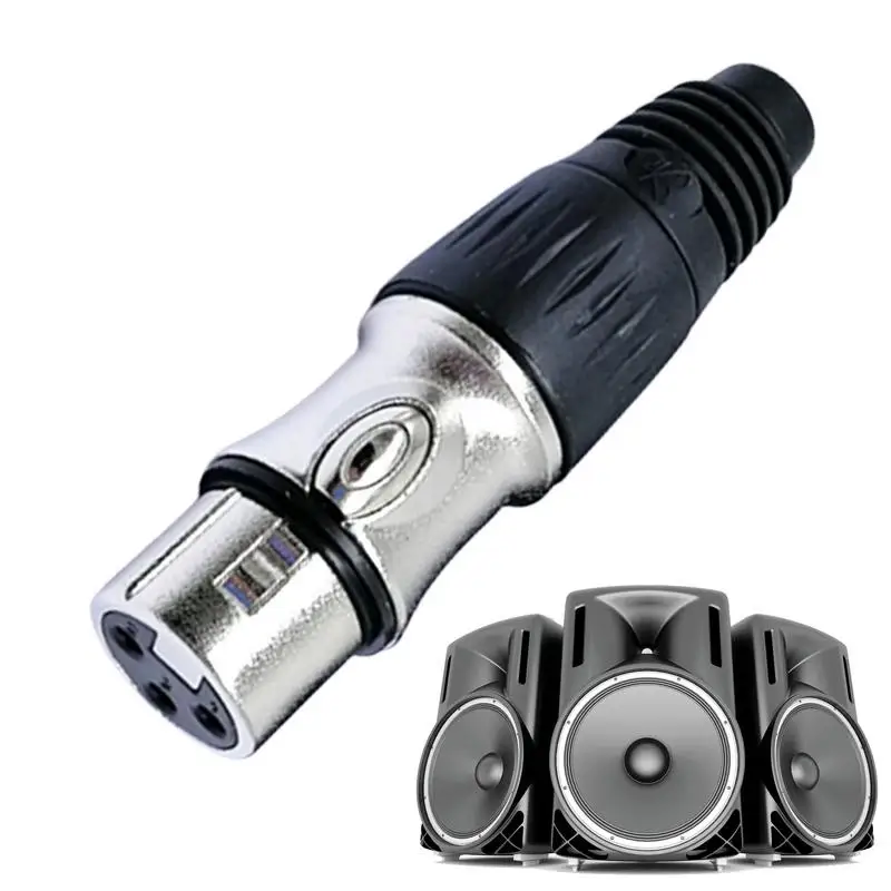 

Headphone Jack Adapter Microphone Jack 3 Pin Audio Plug Adapter Female Black Microphone Plug Headphone Speaker Connector For