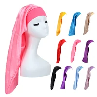 Satin Sleeping Cap Double Layered Round Cap Bath Cap Hair Care Hats Satin Bonnet Care Hats Long Cap Hair Night Sleep Cap 1