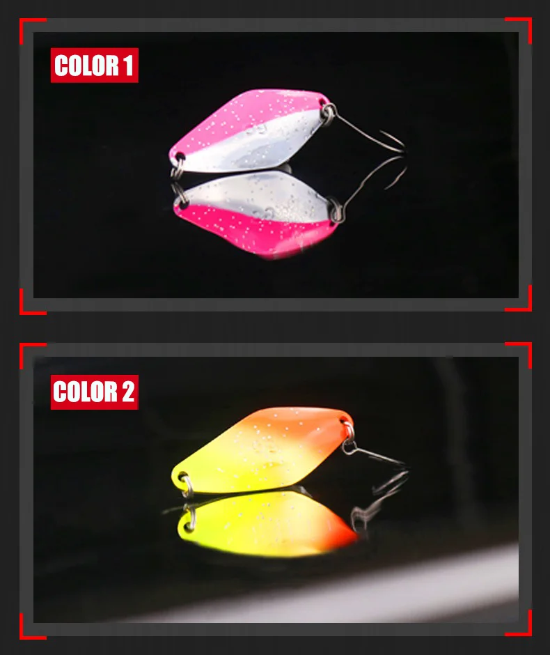 1/5PCS Löffel Angeln Locken 5g 40mm Metall Spinner Pesca Bunte Kupfer Pailletten Harten Köder fluss Bach Süßwasser Bass Hecht Forelle – Detail 7