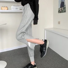 

Women's Pants Sweatpants Loose Patchwork Korean Harem Pants Plus Size Beam Feet Casual Pocket High Waist Trousers Pantalones