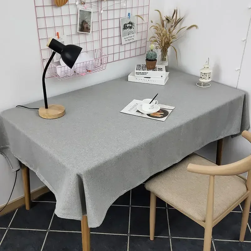 

Хлопковая льняная скатерть, японский стол для общежития, Студенческая однотонная скатерть Decro