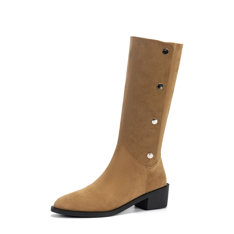 

2022 Западная девушка! Две замшевые плиссированные искусственные, с острым носком, на толстом каблуке, небольшие стебковые сапоги, ковбойские сапоги для кавалерии, для детей