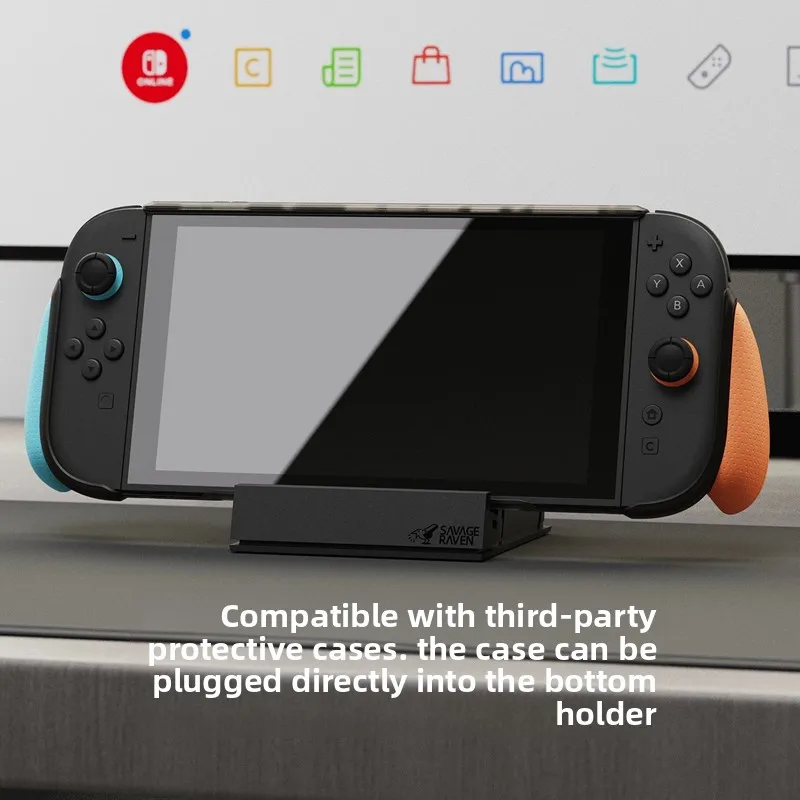 스컬앤코 세이베이브 레이븐 점프게이트 독 4K USB C 허브 휴대용 스탠드 (닌텐도 스위치 OLED 및 스위치 2 독 액세서리용)