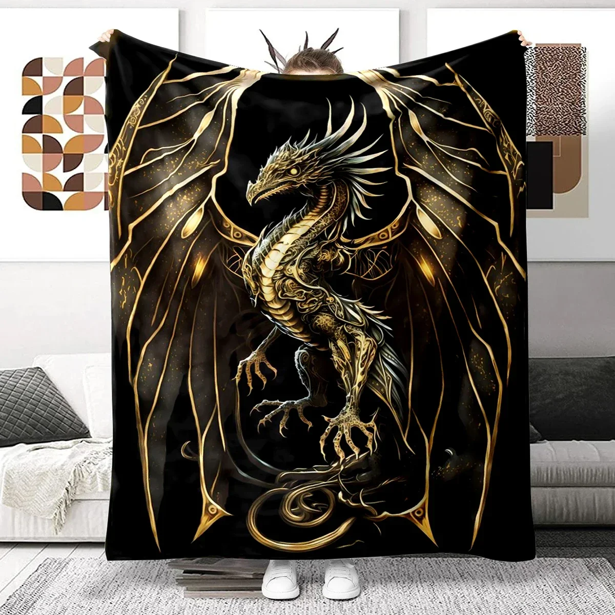 Animal Dragon Blanket Ultra Lightweight Soft Plush Flannel Throws Blanket for Sofa Bed Couch best Office Gifts  demogorgon 6