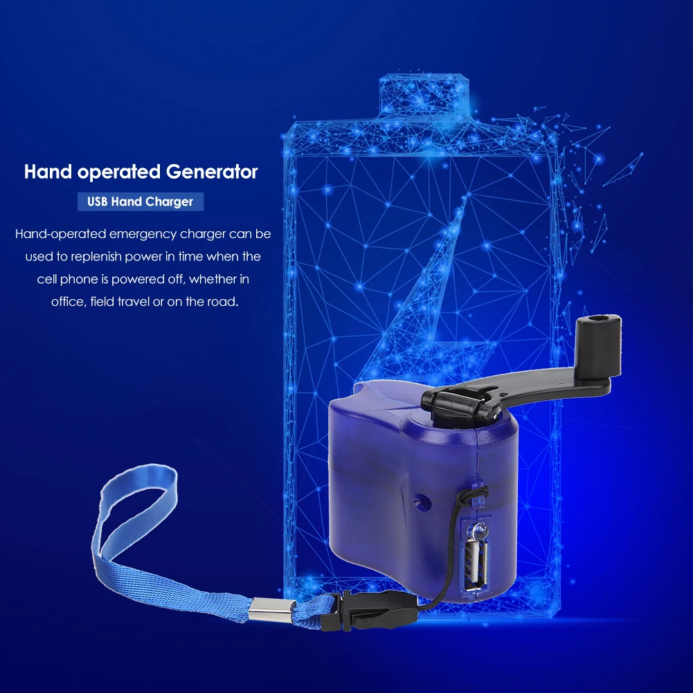 Portable USB Phone Emergency Charger 5.5V Hand Crank Travel Charger hand cranked generator