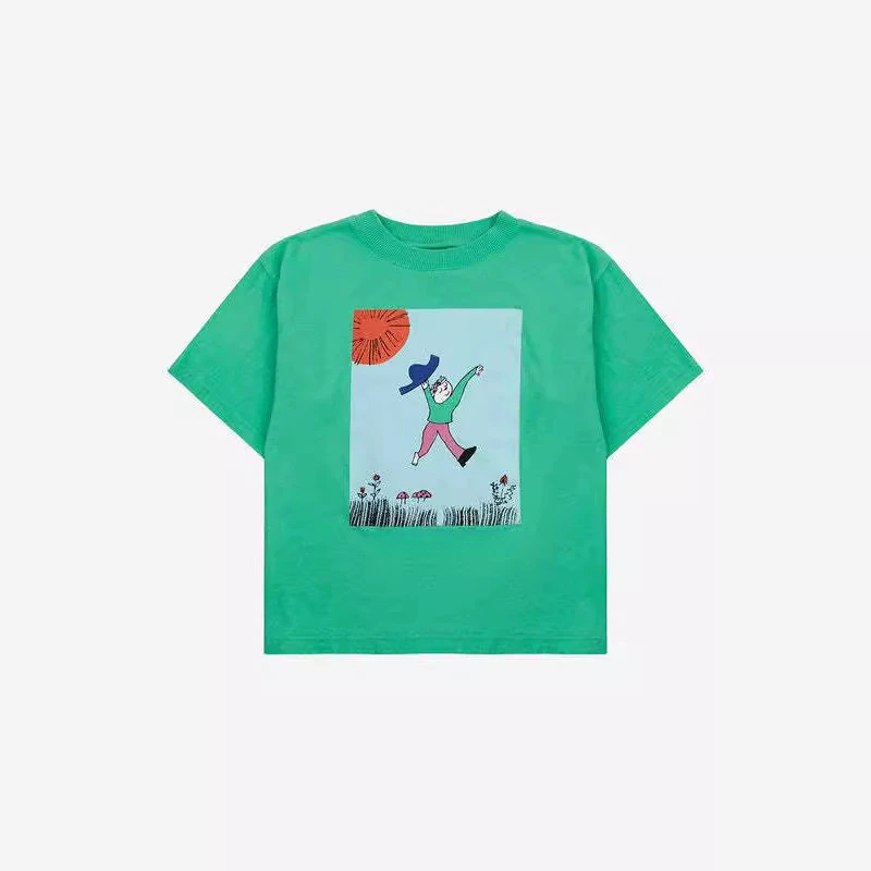 Cotton Children's T-shirt Fashion Cartoon Print Baby Boy's T-shirt Top Summer Casual Girl's Tees Vest Children's Clothing 4