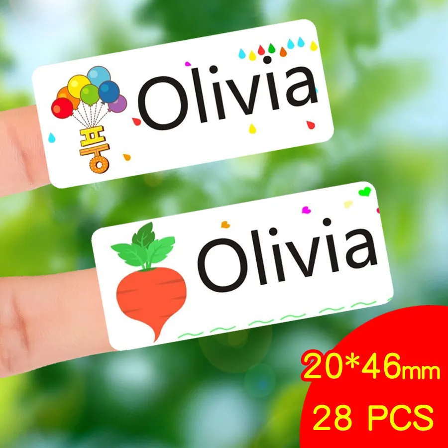 

Personalized First Name Sticker In Spain Custom Children School Stationery Scrapbooking Stickers Waterproof Cartoon Kids Labels