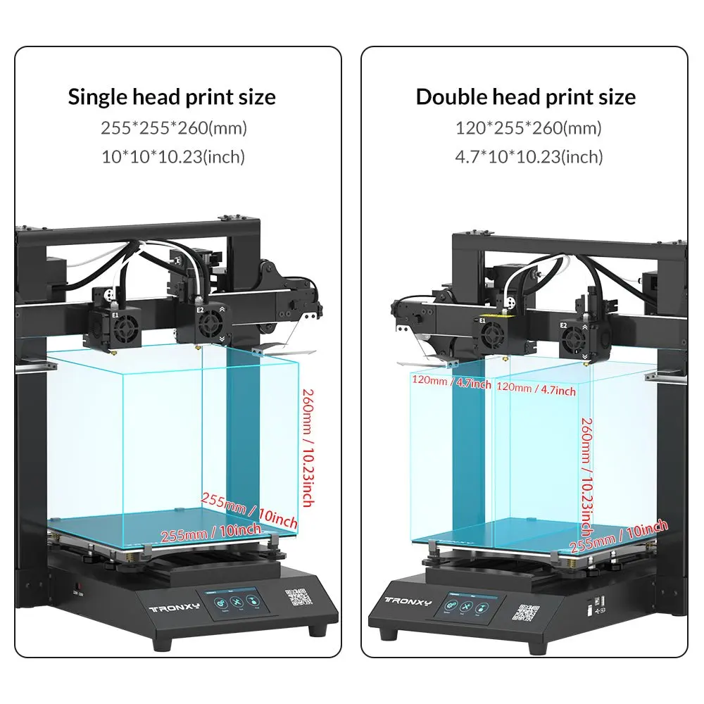 Tronxy Gemini XS FDM-Imprimante 3D, Deux Têtes, Extrusion de