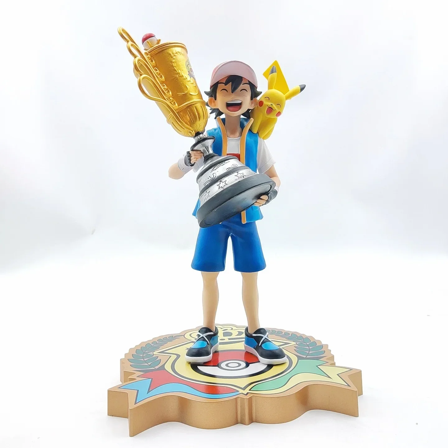 

Cute Anime Pokemon Champion Ver. Ash Ketchum & Pikachu PVC Action Figure Game Statue Collectible Model Kids Toys Doll Gifts 28C