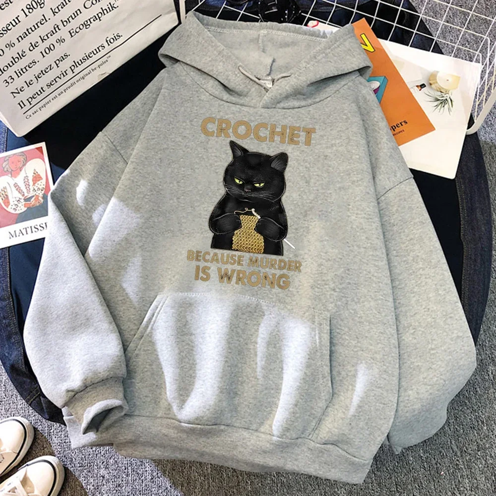 

Women Clothes Hip Hop Pullovers Hoody New Casual Oversized Clothing Fleece Loose Hoody Womens Crochet Because Murder Is Wrong