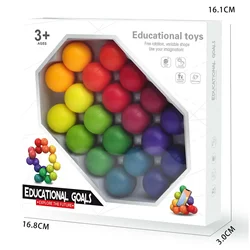 Fidget Toy 3D Puzzle Sphere - Endless Twists and Turns for Stress Relief and Creative Desk Sculpture (20 Balls with Box)