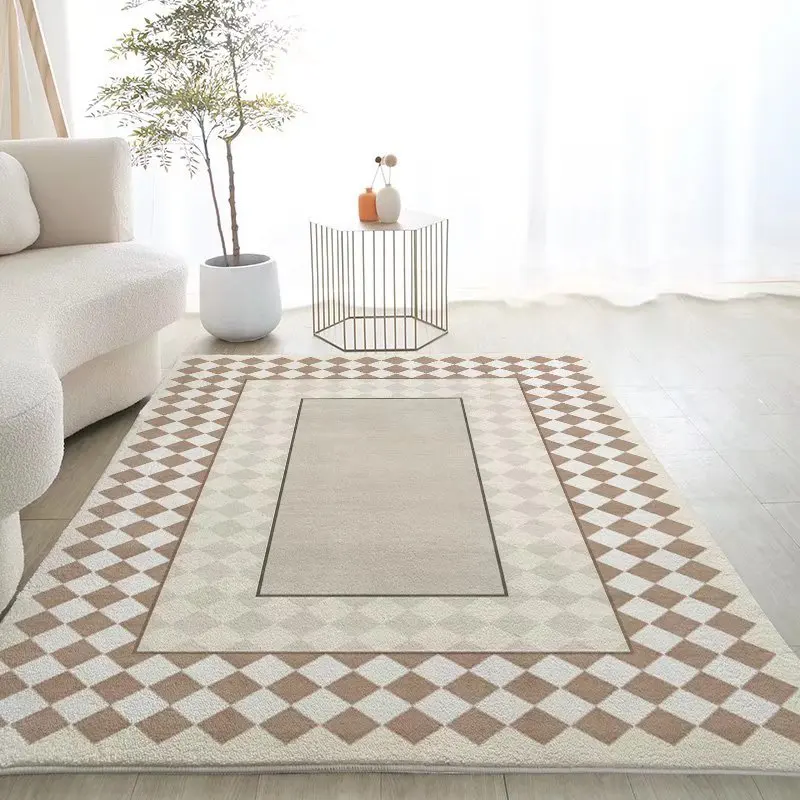 

Thickened Bedroom Decor Washable Carpet Modern Style Carpets for Living Room Fluffy Soft Bedside Rug Home Cream Anti-slip Mat