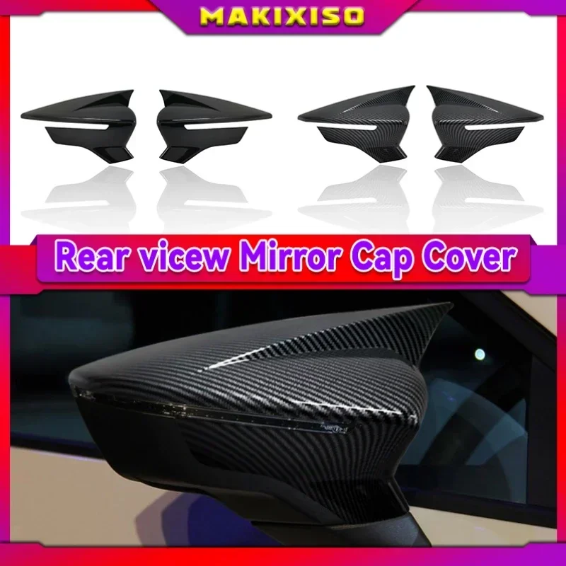 

2 Pieces High Quality ABS Plastic Bat Style Mirror Covers Caps RearView Cover Piano Black For Seat Leon MK3 MK3.5 2013-2019