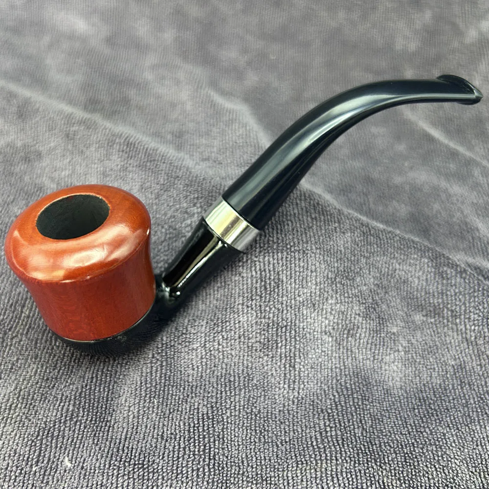 Red Wood Tobacco Smoking Pipe Handcrafted Wooden Handle Vintage Pipe 1pcs