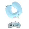 L9NB Travel Neck Pillow and Unicorns Eye Mask Set UShaped Office Traveling Rest Soft Cushion for Women Men Kids Health Care 2