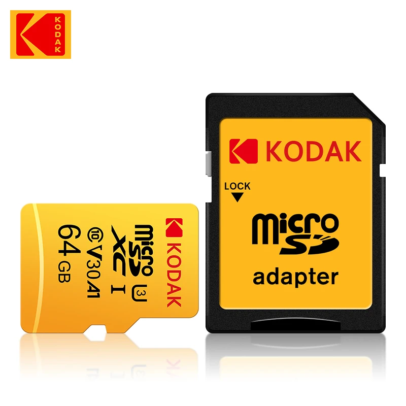 100% 오리지널 코닥 마이크로 TF SD 카드, 클래스 10 메모리 카드, 미니 TF 카드, 32GB, 64GB, 128GB, 무료 배송