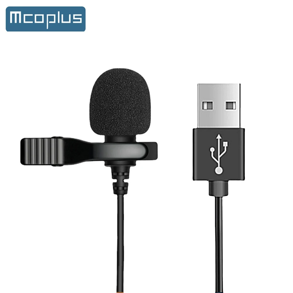 Mcoplus USB Lavalier Microphone Clipon Lapel Mic for PC Computer