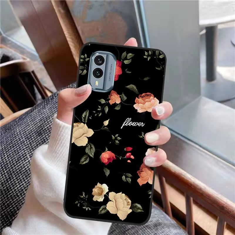 3D Soft Relief Flower Silicone Emboss Painted Cover