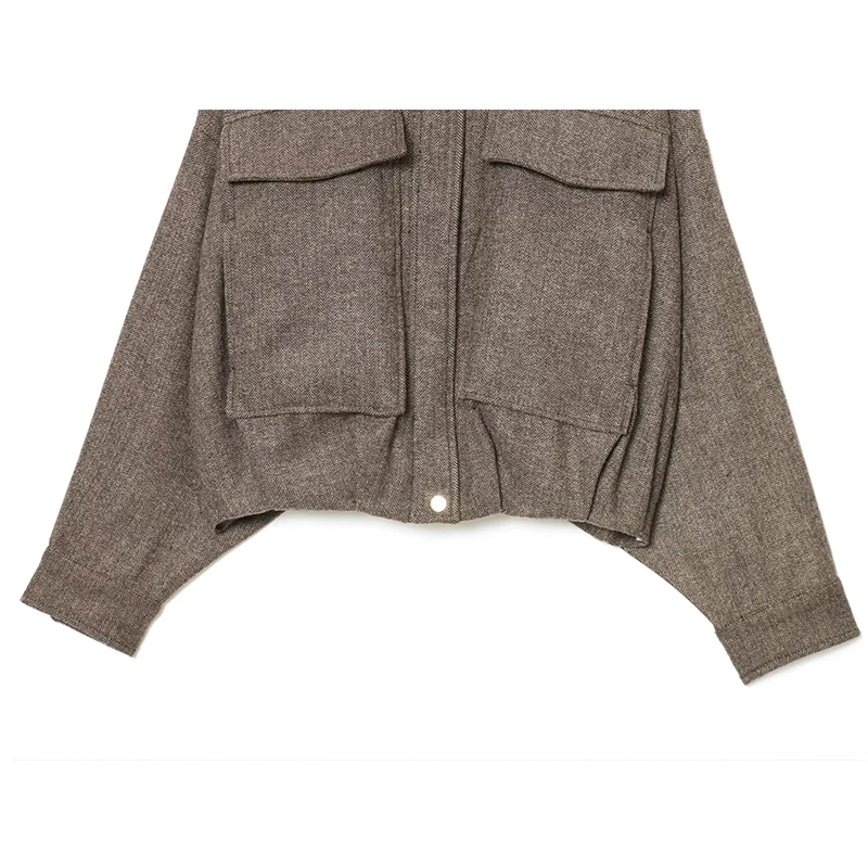 Women's Jacket Autumn 2025 New Fashion Long Sleeve Zipper Bomber Jackets Coat Casual Loose High Street New Outerwear