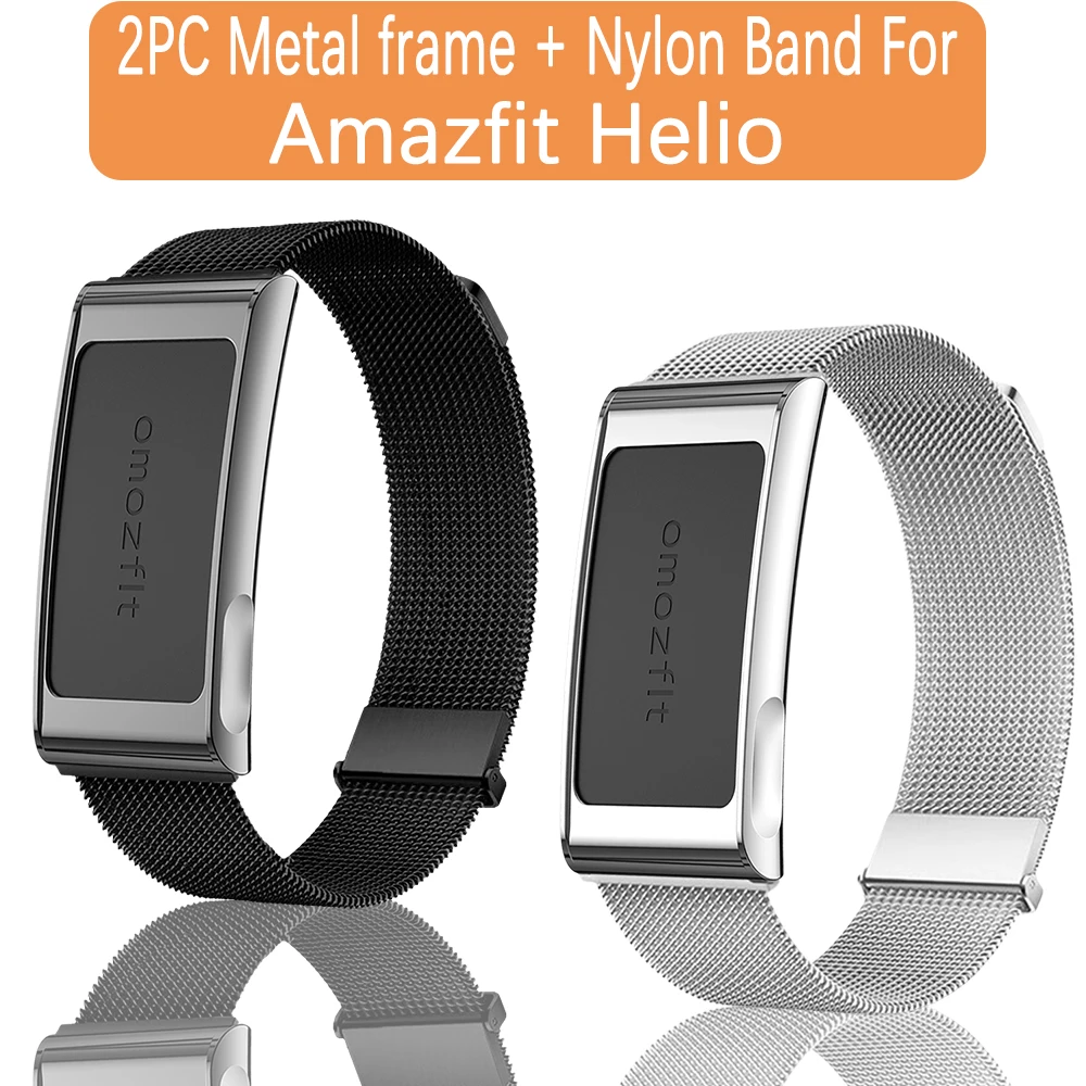Premium 2PC Milanese Strap with Metal Hollow Protective Frame - Stylish Watch Accessories