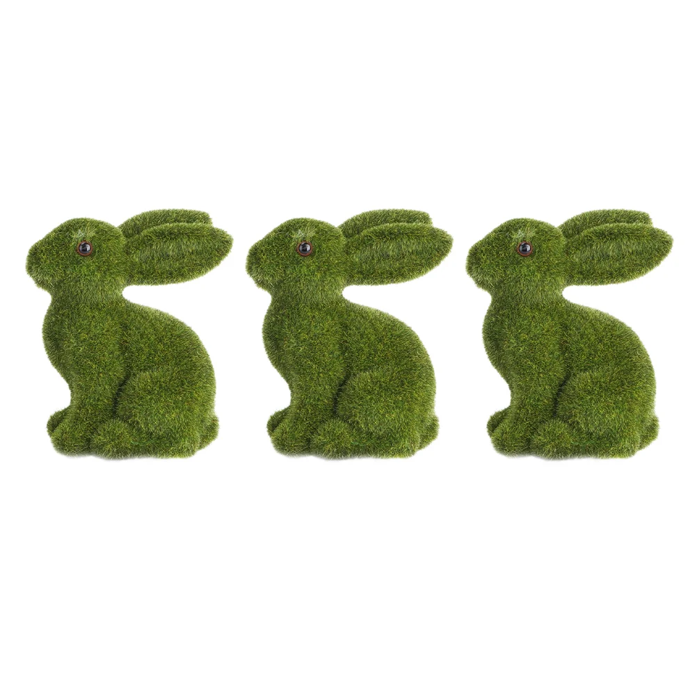 

Rabbit Ornament Moss Decor Bunny Ornaments Statues Easter Decoration Figurines Terrarium