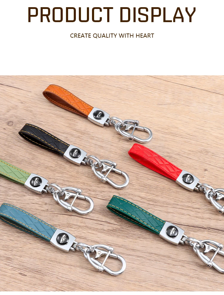 Portachiavi per auto in pelle intrecciata a mano portachiavi con fibbia a ferro di cavallo rotante a 360 gradi in metallo staccabile per uomo donna regalo di alta qualità - S34a74baa87274683a8b8070cf6bd34b3m