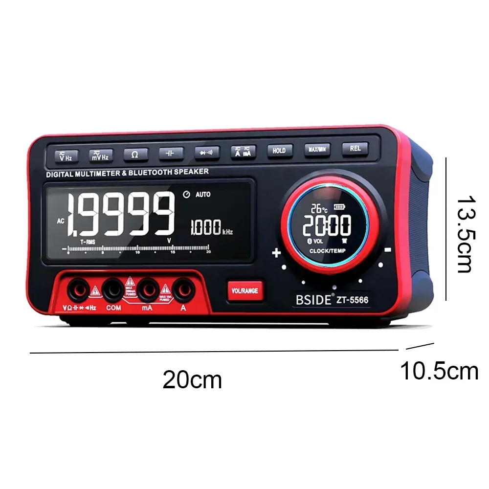 ZT-5566 Digital Multimeter 19999 Dual Screen EBTN Wireless Professional Bluetooth Speaker Voltage Current Capacitance Tester