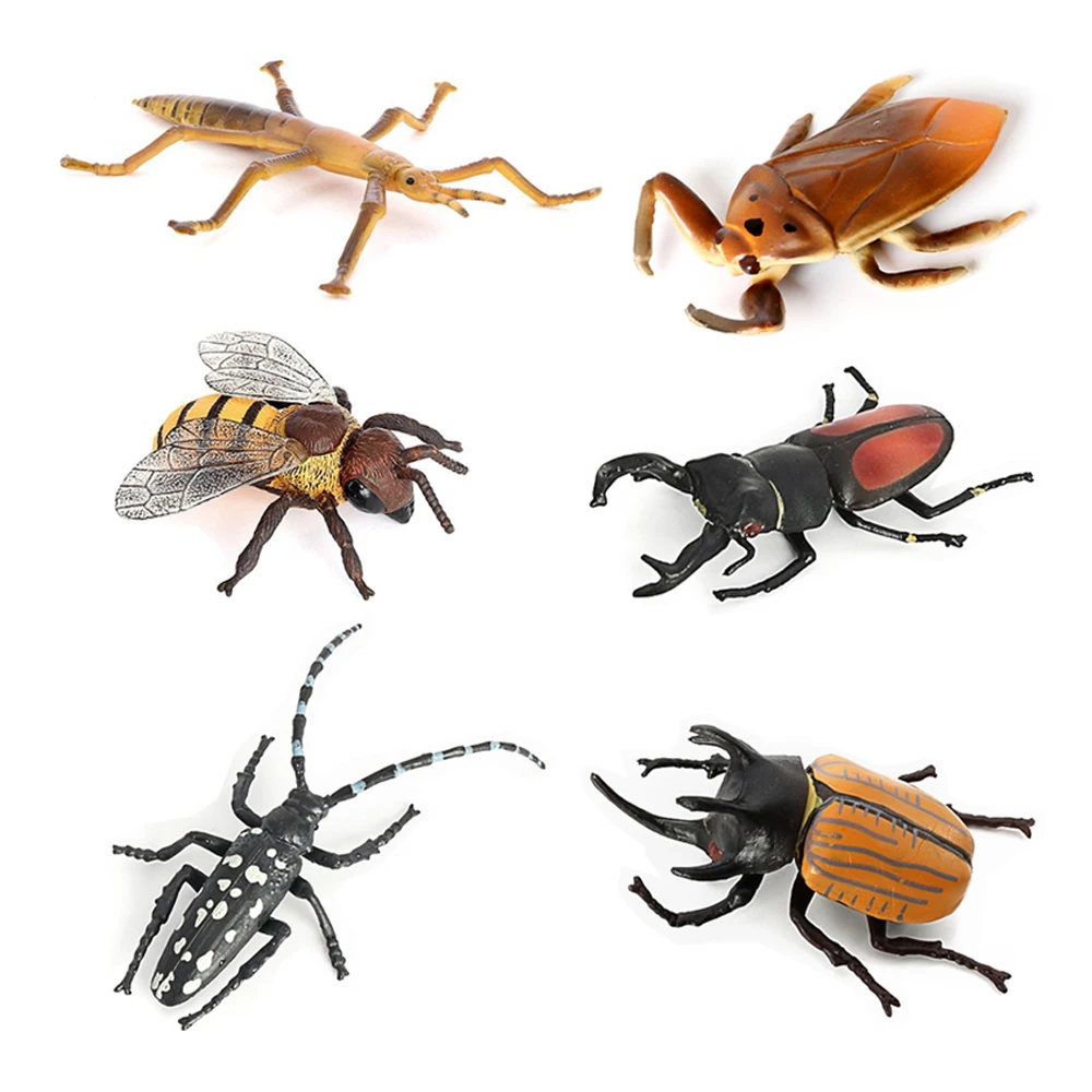昆虫のおもちゃミニチュア昆虫フィギュア動物置物カブトムシ蜂クモ