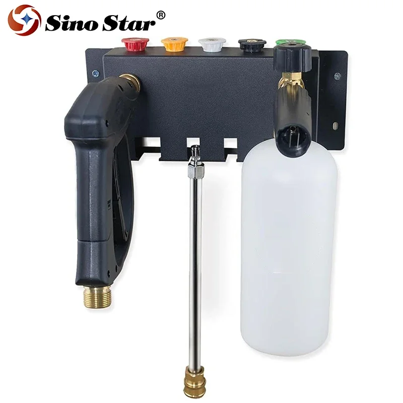 

Pressure Washer Gun Snow Foam Lance Holder for Foam Cannon Nozzle Tip and Wand Extension Storage Rack fit 1/4" Quick Connector