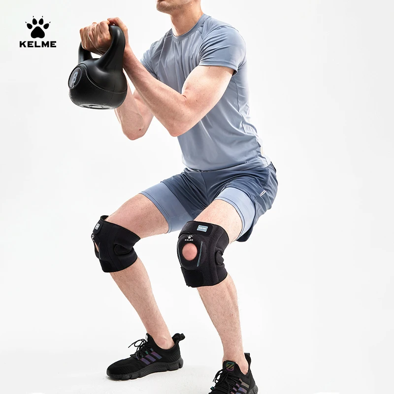 KELME Adjustable Elastic Knee Support Brace Men Pressurized Elastic Knee Pads Support Fitness Gear Basketball Volleyball Brace