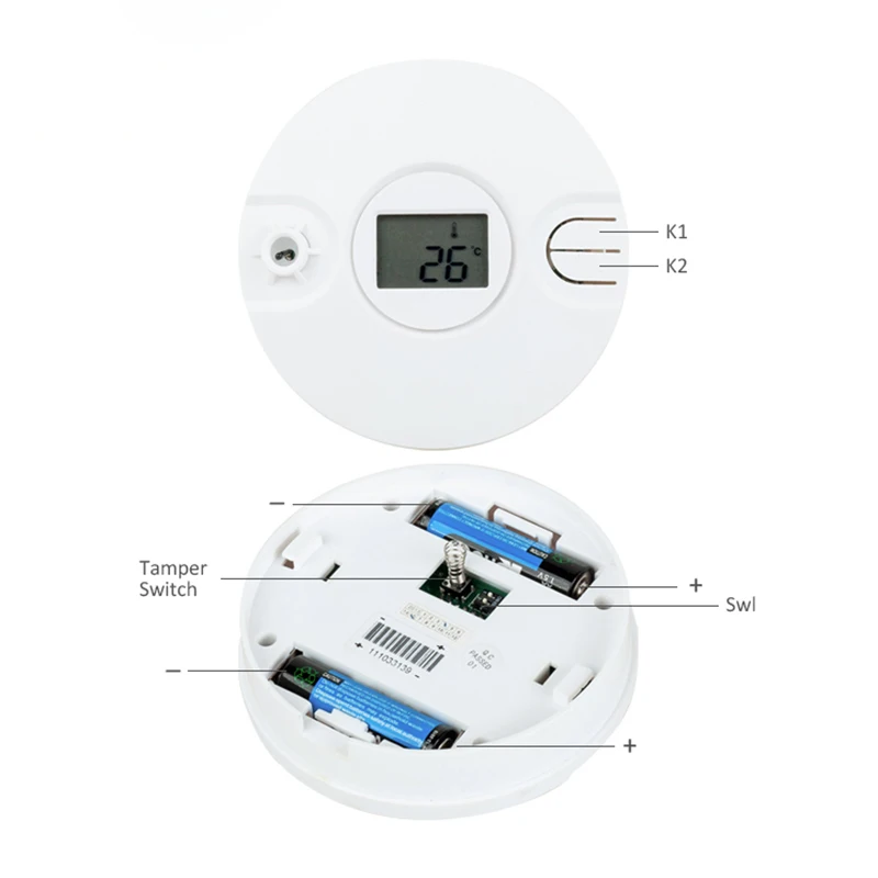 433MHz Wireless Smoke Thermal Sensor Fire Heat Detector with Voice Prompt 85dB Sound for Focus Alarm Host ST-VGT HA-VGW ST-IIIB