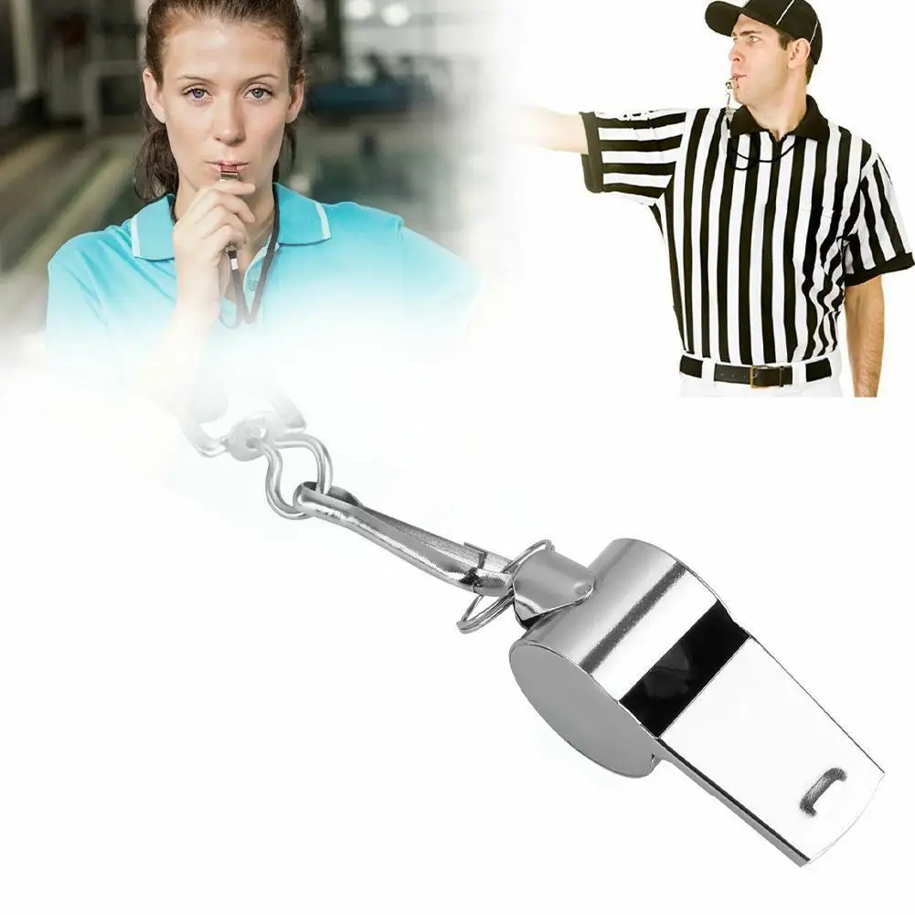 Steel Whistles Referee Sport Rugby Metal Whistle With Rope Party Training Soccer Football Basketball Cheerleading Tool