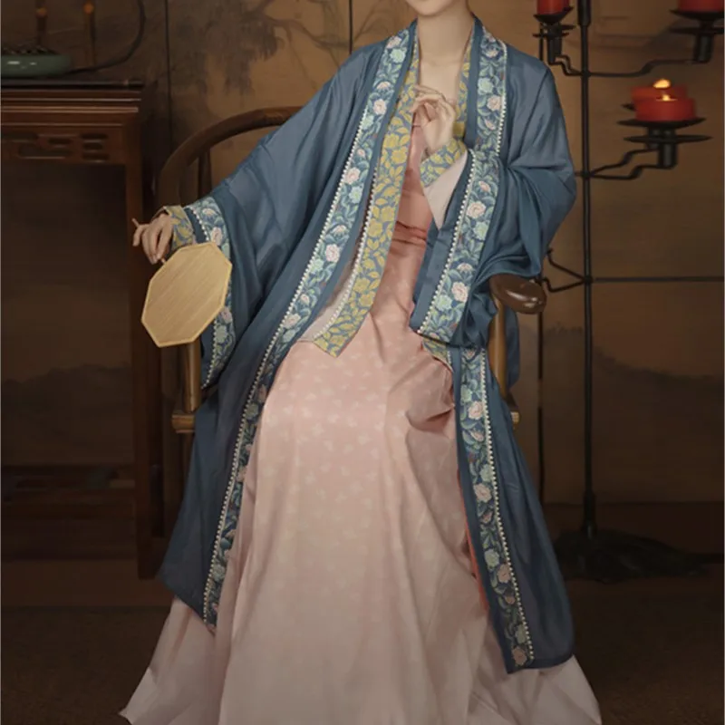 

Original Hanfu Dress Women Song Waist-length Pleated Skirt Chinese Restoration Airplane Sleeves Spring Autumn Hanfu Costume