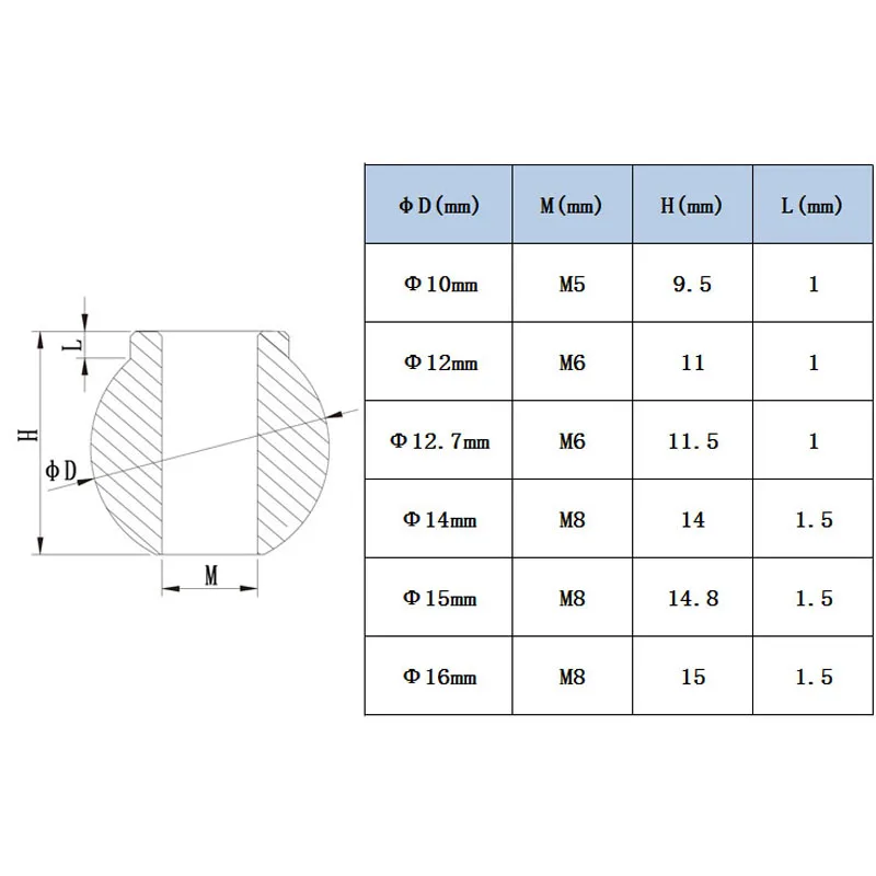 1PCS Brass Thread Hole Ball For CNC Later Machine 5