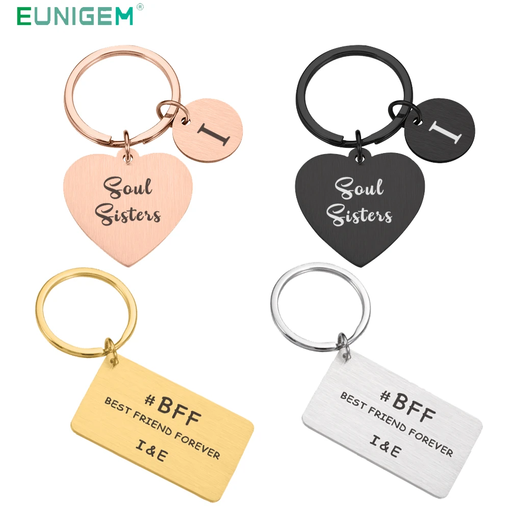 Portachiavi amicizia personalizzato personalizzato iniziali lettera  portachiavi regali speciali di natale di compleanno per portachiavi Best  Friend