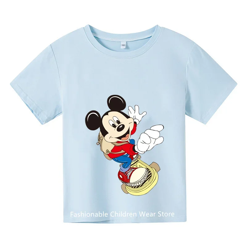 

Cute T-shirt Minnie Kids T-shirt Kawaii T-shirt Mickey Mouse anime cartoon casual vintage clothing T-shirt