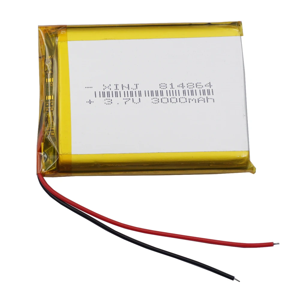 

3.7V 3000 mAh 11.1Wh Polymer Rechargeable Li Lithium Lipo Battery 814864 For DVD GPS PSP Tablet PC Power Bank Music Player Phone