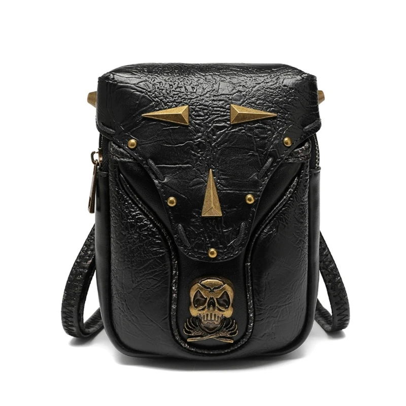 

Women PU Leather Bag-Gothic Skull Motorcycle Bag Shoulder Waist Bag
