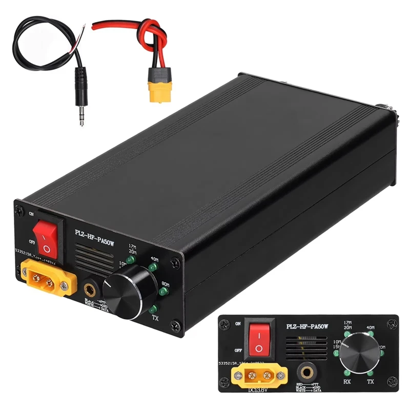 50W Portable Shortwave Power Amplifier with 4-Gear LPF Automatic Transmit & Receive Switching for Multiple Protocols-A22U