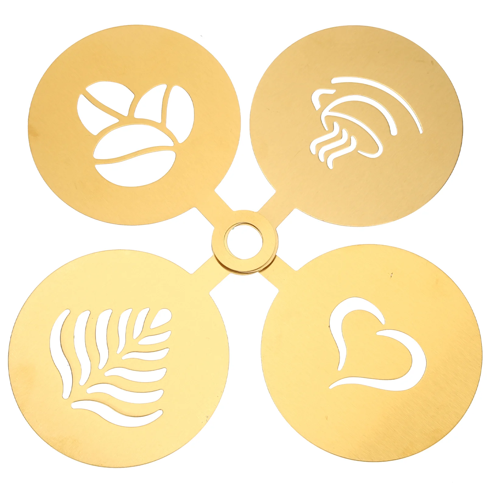 

4 Pcs Coffee Latte Mold Templates Milk Spray Dessert Containers Decorating Stencils Chocolate Foam Cream Cappuccino