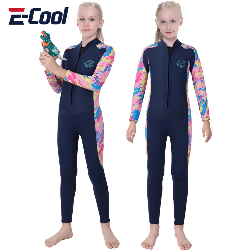 

Boys and Girls Neoprene Wetsuit for Surfing Beach Swimsuit Kids Diving Suit Kayak Scuba Freediving Bath 2.5mm 1 Piece