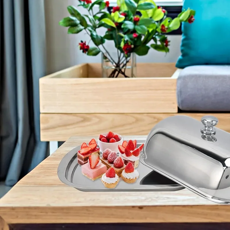 Butter Storage Box Butter Dish with Lid Bread Container Steak Salad Biscuit Cheese Plate Restaurant Kitchen Accessories