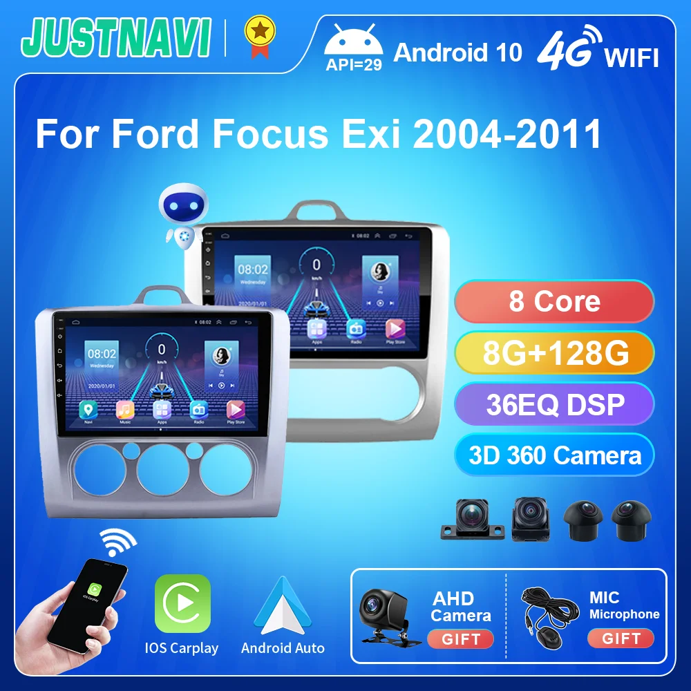 

JUSTNAVI 360 QT5 For Ford Focus Exi MT AT 2004-2011 Undefined Car Radio Multimedia Player Android 10.0 GPS Navigation Head Unit