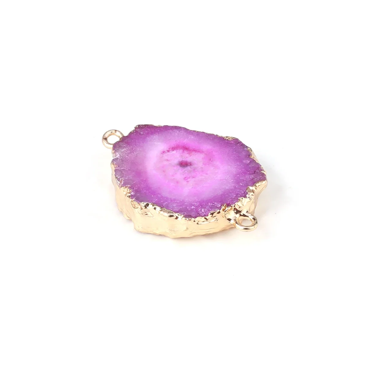 

Natural Stone Pendants Gold Plated Double Hole Agates Druzy Connector for Trendy Jewelry Making Diy Necklace Accessories