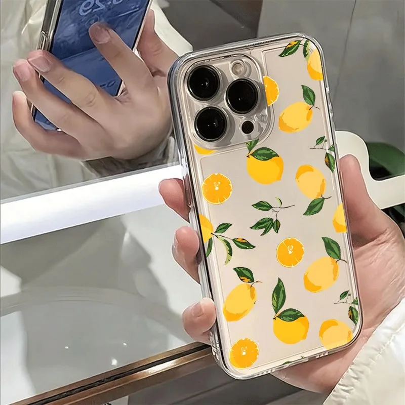 Vibrant Yellow Lemon Shockproof Transparent Phone Case