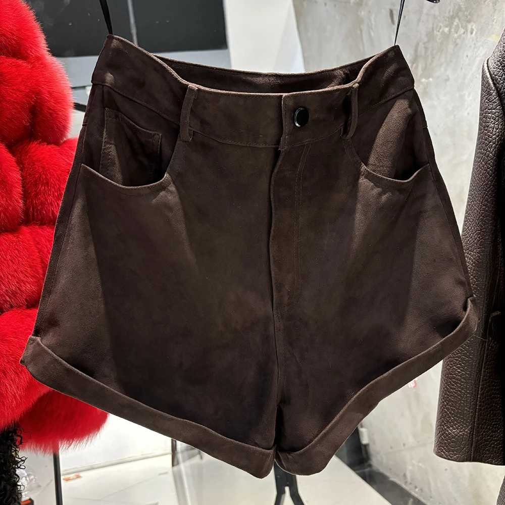 Second Female - Noormie Suede Shorts 59884 - 6139 Chocolate Brown main image 0