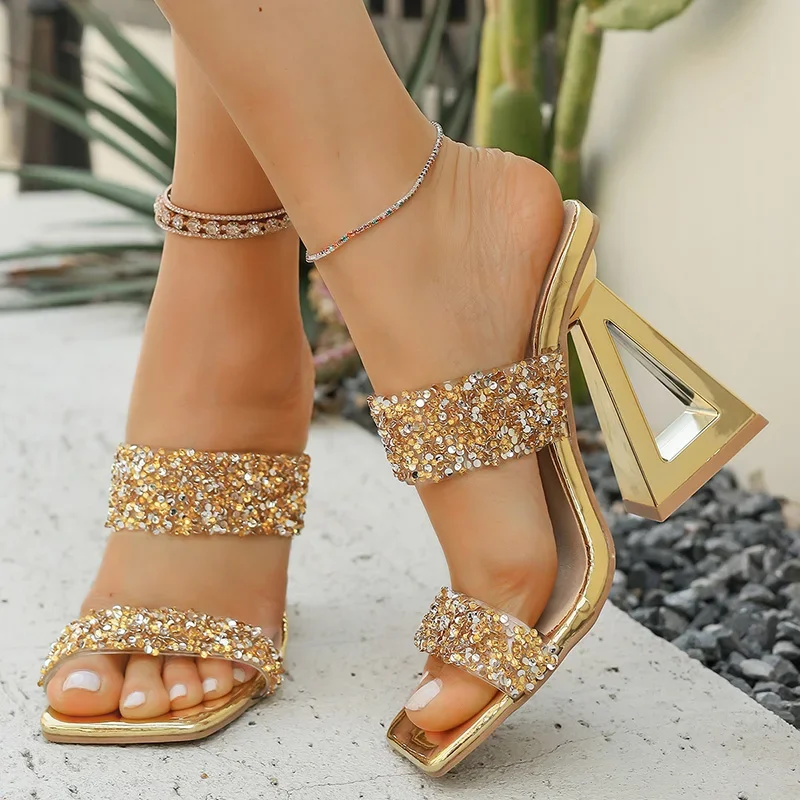 Gold Sandal Heels 2020 Gold Silver High Heels Sandals Women Summer